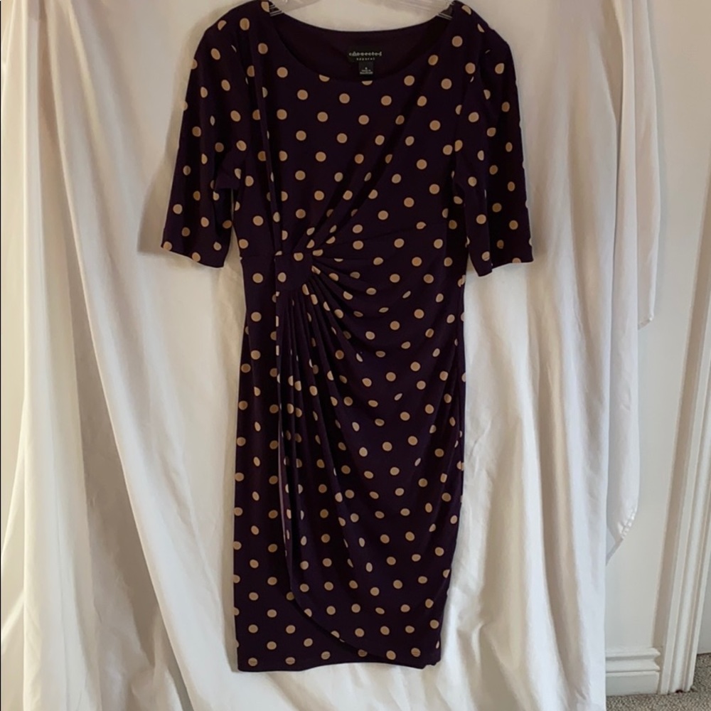 Connected Apparel Purple and tan dress